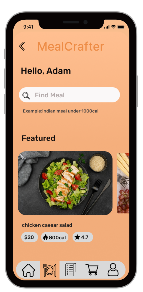 Find Meal Screen